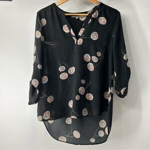 Daniel Rainn Black Floral Blouse